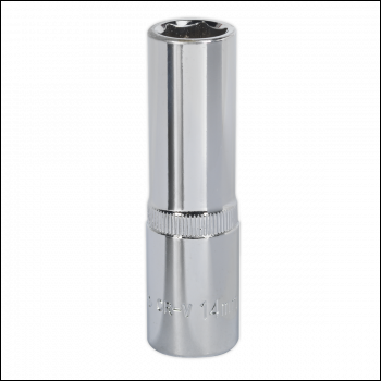Sealey SP1214D Premier Fully Polished Deep Socket 1/2 inch Sq Drive 14mm
