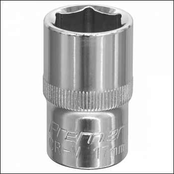 Sealey SP1217 Premier Fully Polished Socket 1/2 inch Sq Drive 17mm