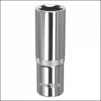 Sealey SP1218D Premier Fully Polished Deep Socket 1/2 inch Sq Drive 18mm