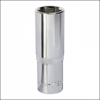 Sealey SP1219D Premier Fully Polished Deep Socket 1/2 inch Sq Drive 19mm