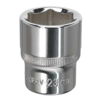 Sealey SP1223 Premier Fully Polished Socket 1/2 inch Sq Drive 23mm