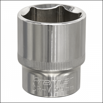 Sealey SP1229 Premier Fully Polished Socket 1/2 inch Sq Drive 29mm