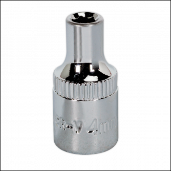 Sealey SP1404 Premier Fully Polished Socket 1/4 inch Sq Drive 4mm