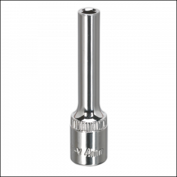 Sealey SP1404D Premier Fully Polished Deep Socket 1/4 inch Sq Drive 4mm