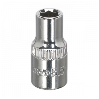 Sealey SP14055 Premier Fully Polished Socket 1/4 inch Sq Drive 5.5mm
