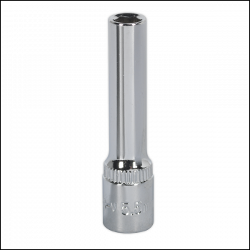 Sealey SP14055D Premier Fully Polished Deep Socket 1/4 inch Sq Drive 5.5mm