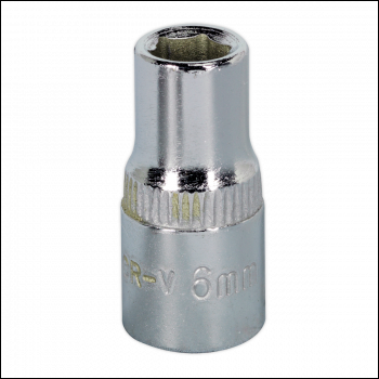 Sealey SP1406 Premier Fully Polished Socket 1/4 inch Sq Drive 6mm