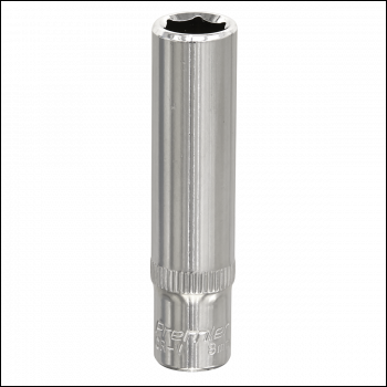 Sealey SP1408D Premier Fully Polished Deep Socket 1/4 inch Sq Drive 8mm