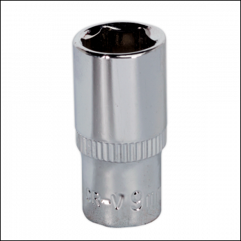 Sealey SP1409 Premier Fully Polished Socket 1/4 inch Sq Drive 9mm
