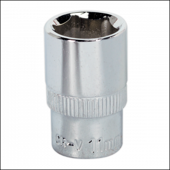 Sealey SP1411 Premier Fully Polished Socket 1/4 inch Sq Drive 11mm