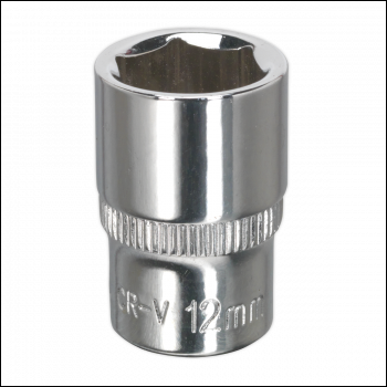 Sealey SP1412 Premier Fully Polished Socket 1/4 inch Sq Drive 12mm