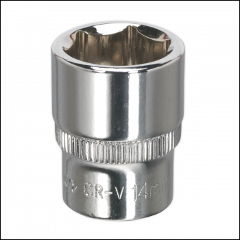 Sealey SP1414 Premier Fully Polished Socket 1/4 inch Sq Drive 14mm