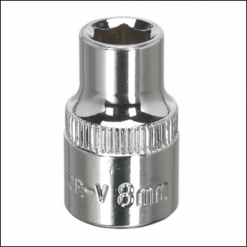 Sealey SP3808 Premier Fully Polished Socket 3/8 inch Sq Drive 8mm