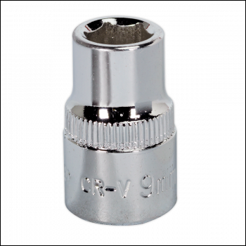 Sealey SP3809 Premier Fully Polished Socket 3/8 inch Sq Drive 9mm