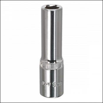 Sealey SP3809D Premier Fully Polished Deep Socket 3/8 inch Sq Drive 9mm