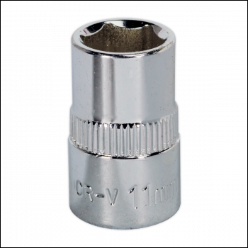 Sealey SP3811 Premier Fully Polished Socket 3/8 inch Sq Drive 11mm