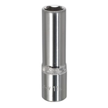 Sealey SP3811D Premier Fully Polished Deep Socket 3/8 inch Sq Drive 11mm