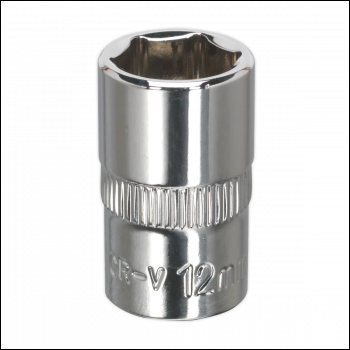 Sealey SP3812 Premier Fully Polished Socket 3/8 inch Sq Drive 12mm