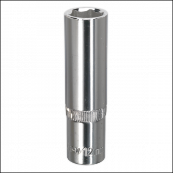 Sealey SP3812D Premier Fully Polished Deep Socket 3/8 inch Sq Drive 12mm