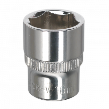 Sealey SP3816 Premier Fully Polished Socket 3/8 inch Sq Drive 16mm