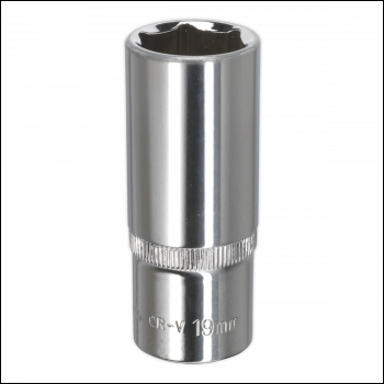 Sealey SP3819D Premier Fully Polished Socket 3/8 inch Sq Drive 19mm