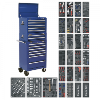 Sealey SPTCCOMBO1 Superline PRO® Tool Chest Combination 14 Drawer with 1179pc Tool Kit - Blue