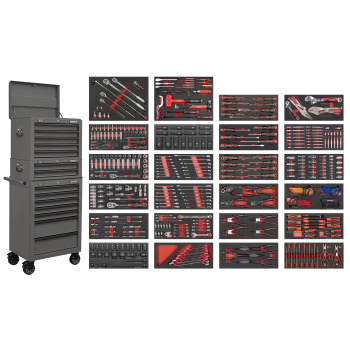 Sealey SPTCOMBO3G Superline PRO® Tool Chest Combination 14 Drawer with 447pc Tool Kit - Grey