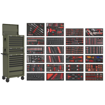 Sealey SPTCOMBO3K Superline PRO® Tool Chest Combination 14 Drawer with 447pc Tool Kit - Khaki