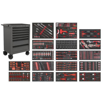 Sealey SPTCOMBO4G Superline PRO® Roll Cab 7 Drawer with 305pc Tool Kit - Grey