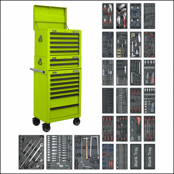 Sealey SPTHVCOMBO1 Superline PRO® Tool Chest Combination 14 Drawer with 1179pc Tool Kit - Green