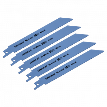 Sealey SRBR622AF Reciprocating Saw Blade for Metal 150mm 24tpi - Pack of 5