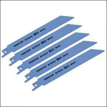 Sealey SRBR622EF Reciprocating Saw Blade for Metal 150mm 18tpi - Pack of 5