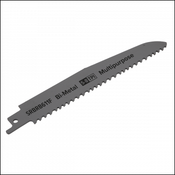 Sealey SRBRB611F Multipurpose Reciprocating Saw Blade 150mm 5-8tpi - Pack of 5