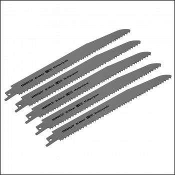 Sealey SRBRB922F Multipurpose Reciprocating Saw Blade 230mm 5-8tpi - Pack of 5