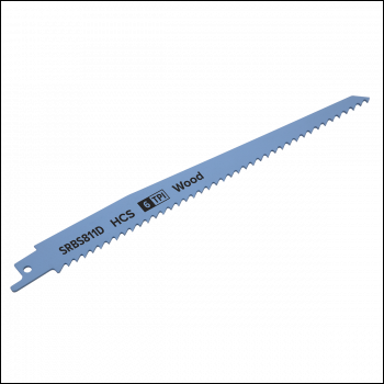 Sealey SRBS811D Reciprocating Saw Blade for Clean Wood 200mm 6tpi - Pack of 5