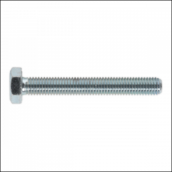 Sealey SS1075 8.8 Zinc Plated HT Setscrew M10 x 75mm, DIN 933 - Pack of 25