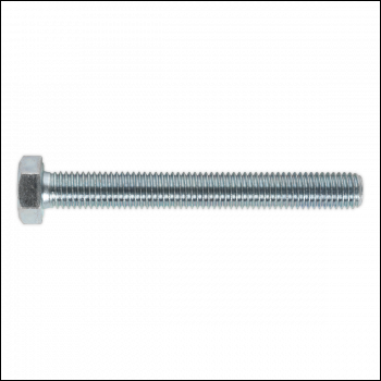 Sealey SS12100 8.8 Zinc Plated HT Setscrew M12 x 100mm, DIN 933 - Pack of 10