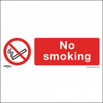 Sealey SS13V1 Worksafe® No Smoking Safety Sign - Self-Adhesive Vinyl