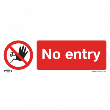 Sealey SS14V10 Worksafe® No Entry Safety Sign, Self-Adhesive Vinyl - Pack of 10