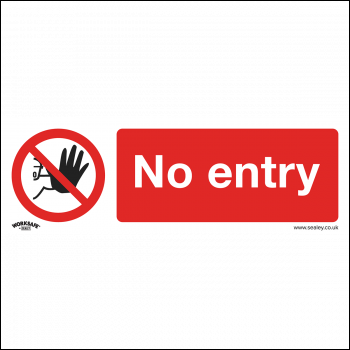 Sealey SS14V1 Worksafe® No Entry Safety Sign - Self-Adhesive Vinyl