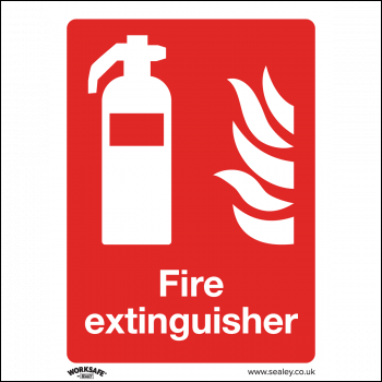 Sealey SS15V1 Worksafe® Fire Extinguisher Safety Sign - Self-Adhesive Vinyl