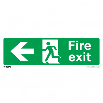 Sealey SS25P10 Worksafe® Fire Exit (Left) Safety Sign, Rigid Plastic - Pack of 10
