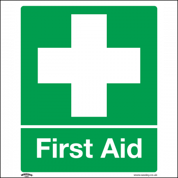 Sealey SS26P1 Worksafe® First Aid Safety Sign - Rigid Plastic