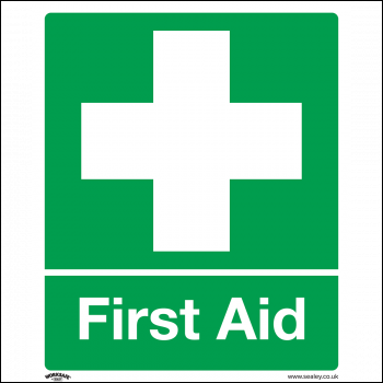 Sealey SS26V1 Worksafe® First Aid Safety Sign - Self-Adhesive Vinyl