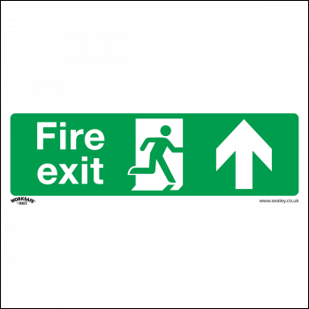 Sealey SS28P10 Worksafe® Fire Exit (Up) Safety Sign, Rigid Plastic - Pack of 10