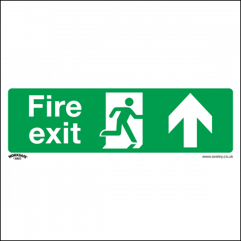 Sealey SS28V10 Worksafe® Fire Exit (Up) Safety Sign, Self-Adhesive Vinyl - Pack of 10