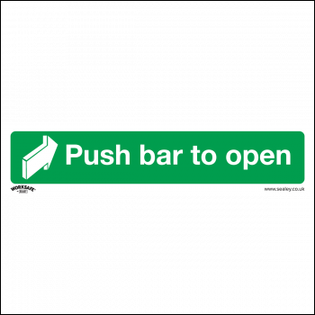 Sealey SS29P1 Worksafe® Push Bar To Open Safety Sign - Rigid Plastic