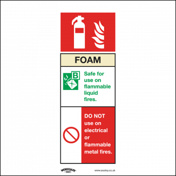 Sealey SS30V10 Worksafe® Foam Fire Extinguisher Safety Sign, Self-Adhesive Vinyl - Pack of 10