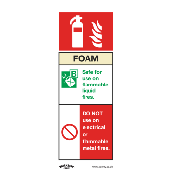 Sealey SS30V1 Worksafe® Foam Fire Extinguisher Safety Sign - Self-Adhesive Vinyl