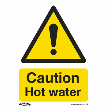 Sealey SS38P1 Worksafe® Caution Hot Water Safety Sign- Rigid Plastic